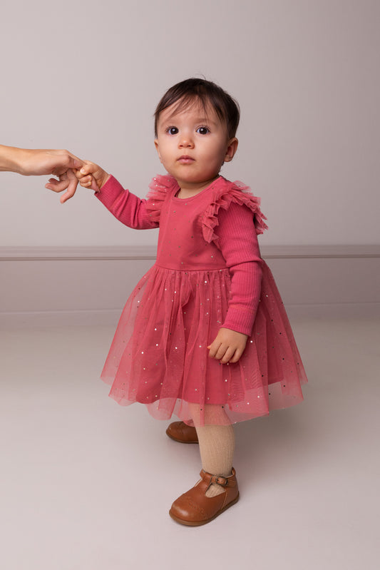 MarMar Dinne Ballerina Dotty Kleid – Pink Rouge