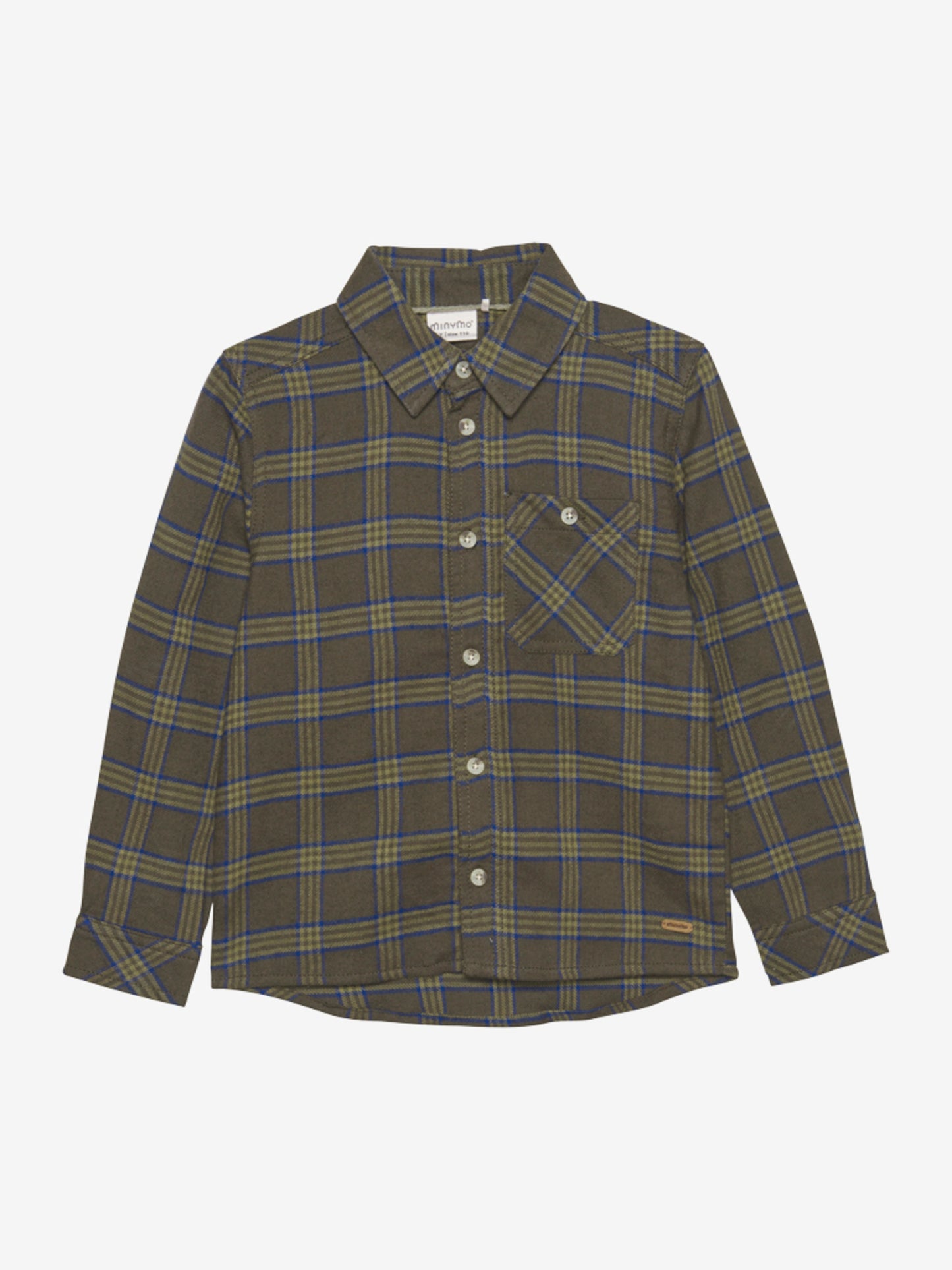 Minymo Hemd LS Check - Olive Night