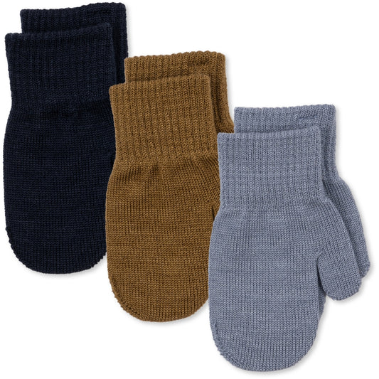 Konges Sløjd 3-Pack FILLA-Handschuhe – SHITAKE/STORMY/NAVAL