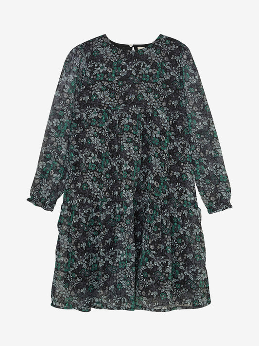 Creamie-Kleid Flower Dobby – Pine Green