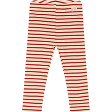 Indlæs billede til gallerivisning Petit Piao stribet Legging - Chilli pepper/Dark off white
