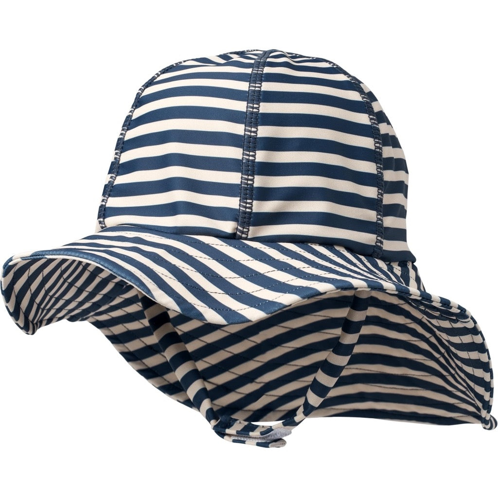 Wheat UV Solhat - Indigo stripe