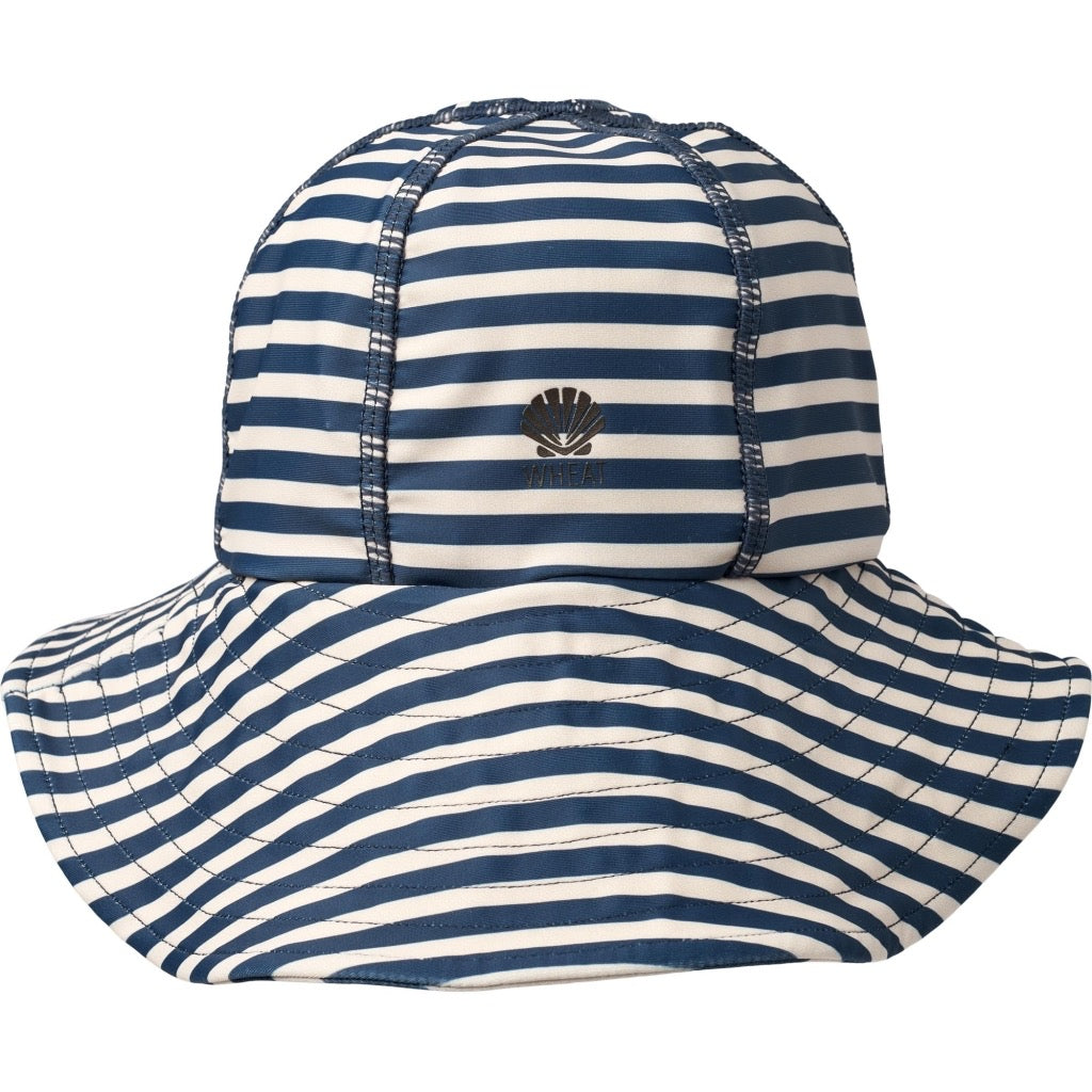 Wheat UV Solhat - Indigo stripe