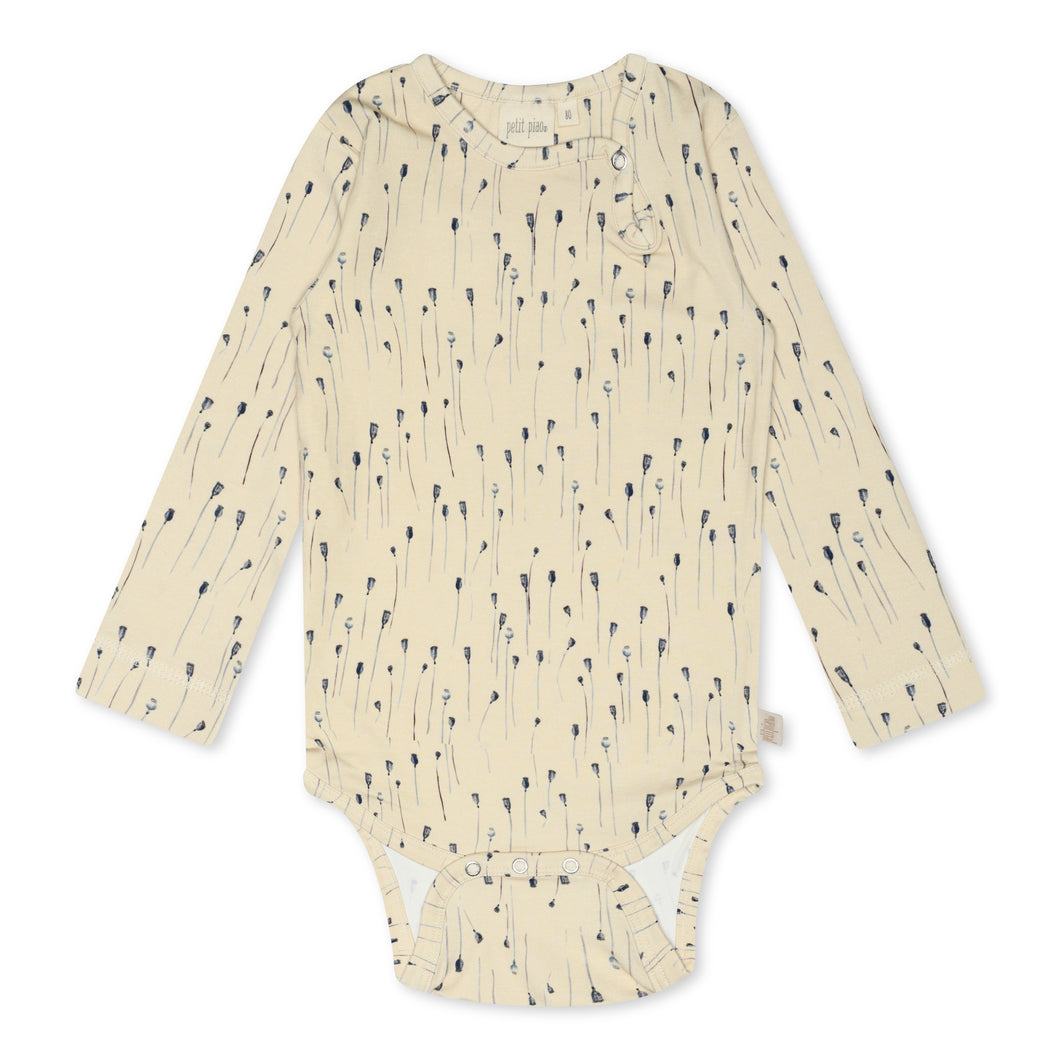 Petit Piao Body L/S Bedruckt – Poppy AOP