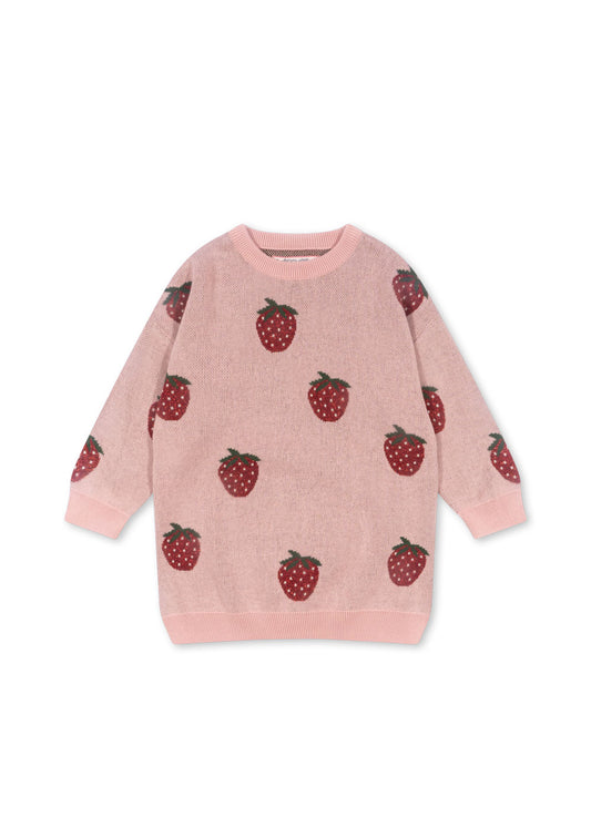 Konges Sløjd LAPIS LUREX STRIK KJOLE - STRAWBERRY