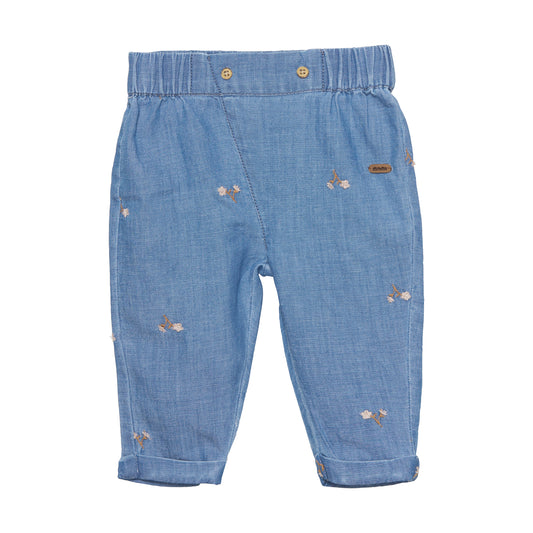 Minymo Chambray Bukser - Gray Mist