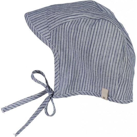 Wheat Baby Beanie - Cool blue stripe