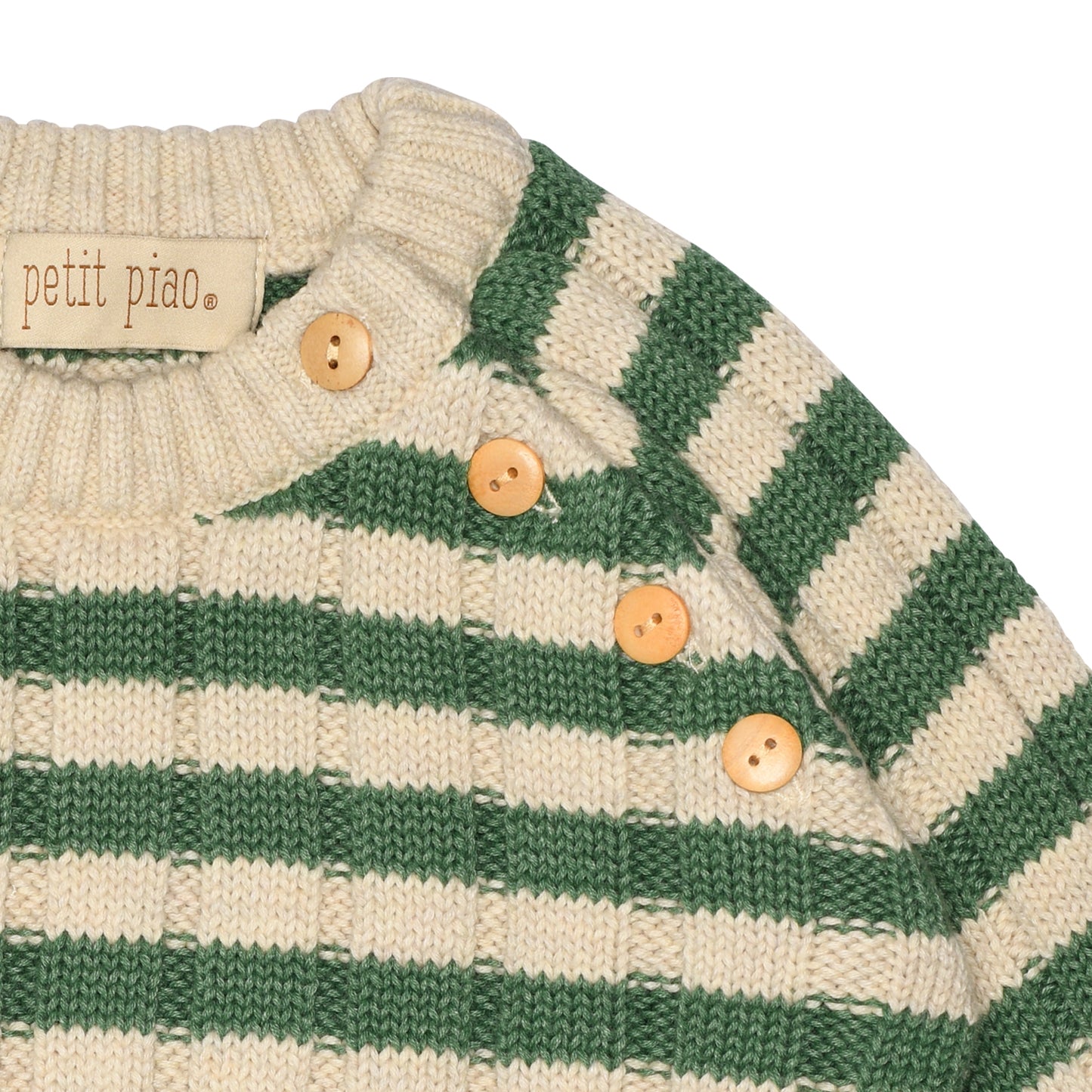 Petit Piao Sweater - Offwhite/Spring Green