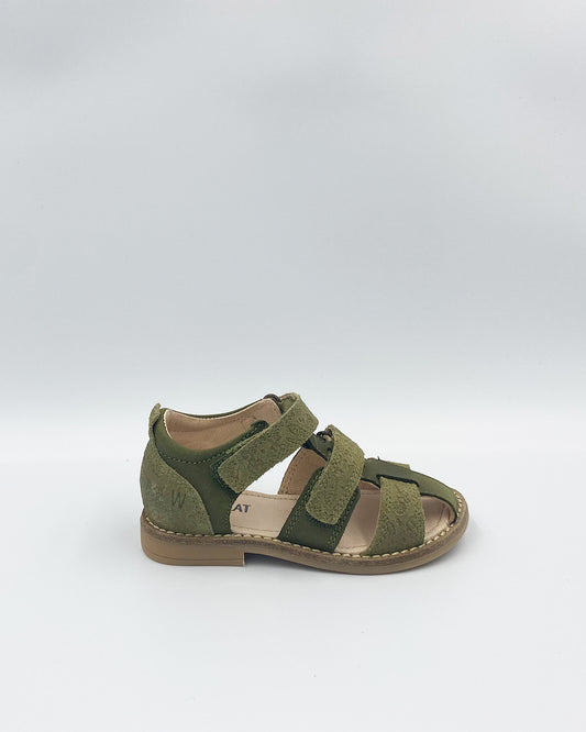 Wheat Macey Closed Toe Sandal - Olive