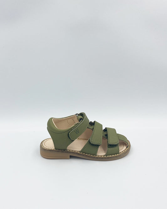 Wheat Addison Leather Sandal - Heather Green